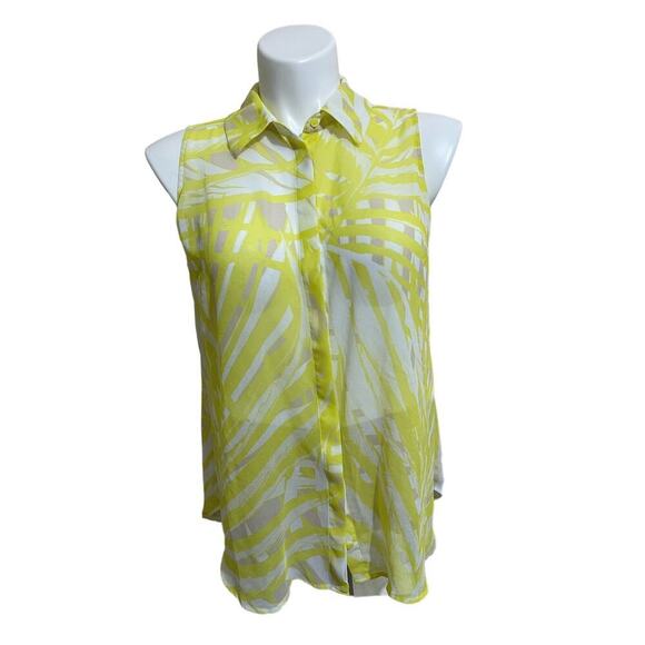 Lane Bryant Women's Sleeveless Blouse‎ Plus Size 18 Sheer Button Front Split Hem - Picture 1 of 11